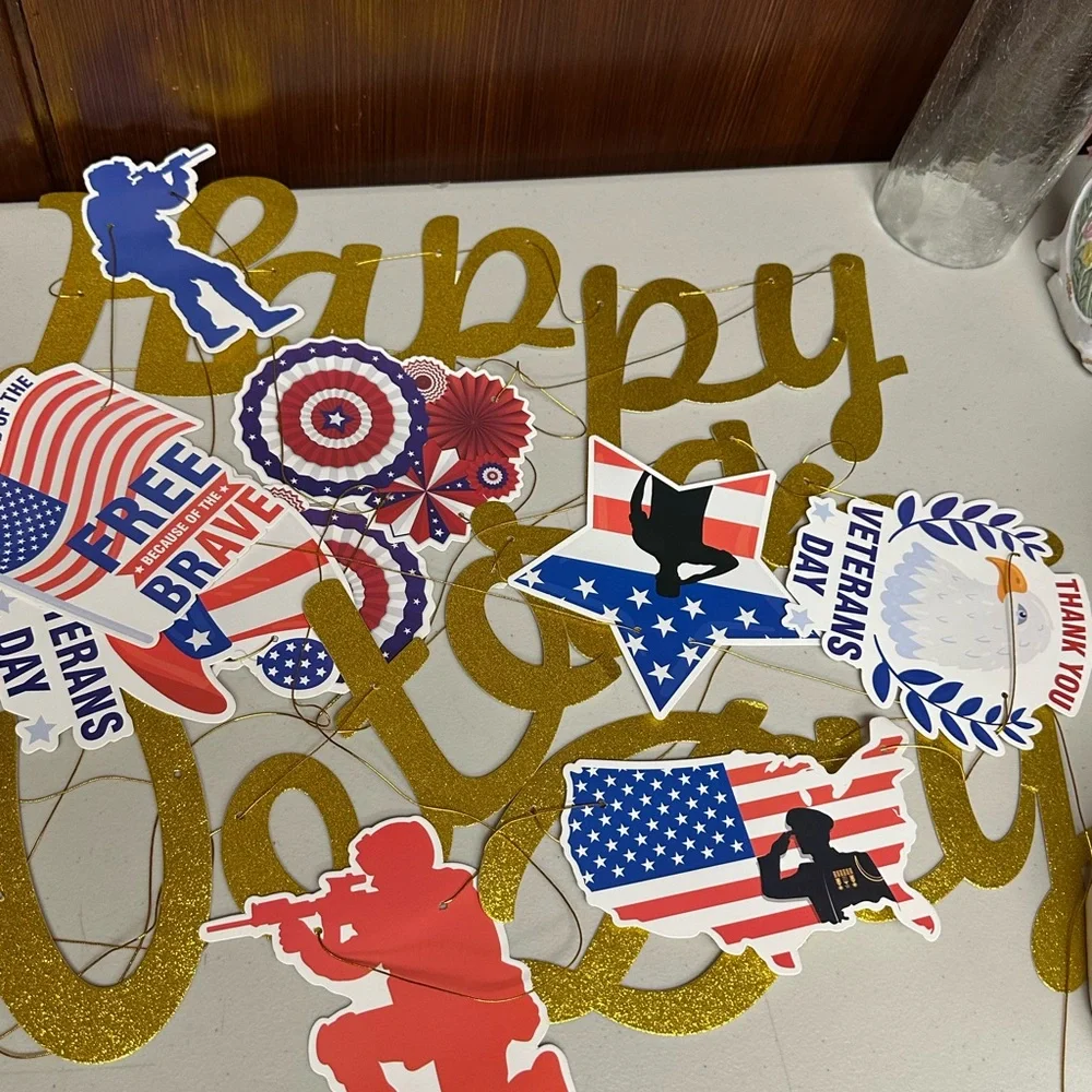 Patriotic Americans Happy Veterans Day Banner